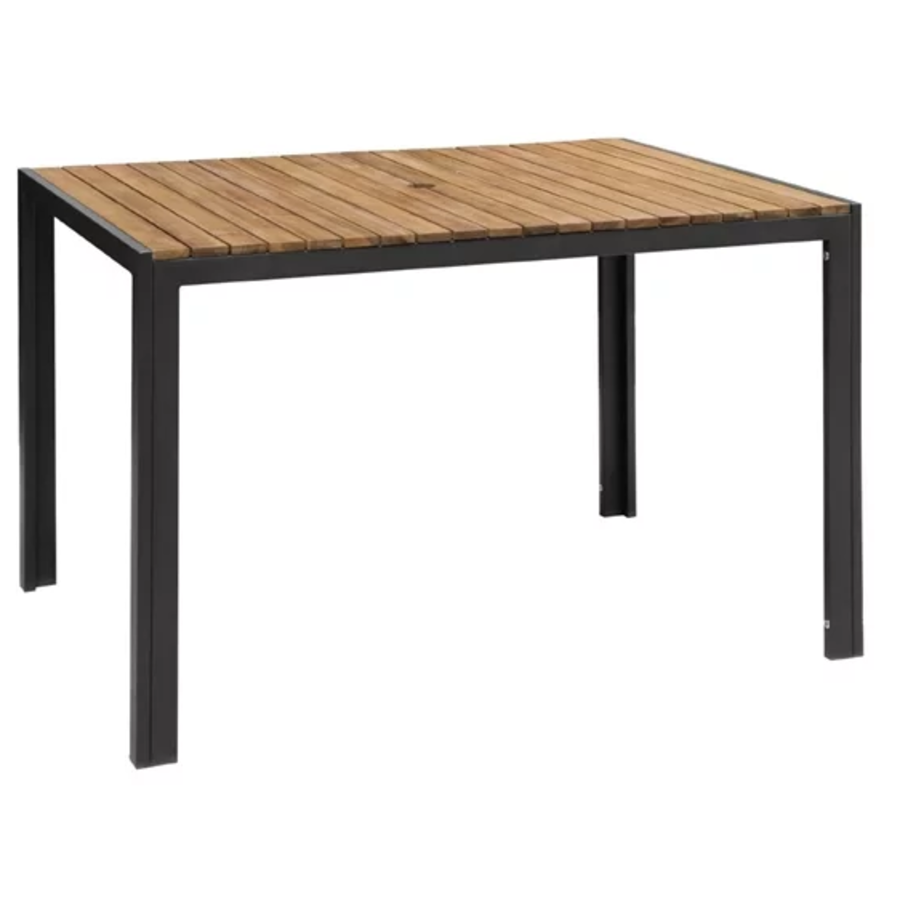 Table rectangulaire en acier et bois d'acacia 120 x 80 cm