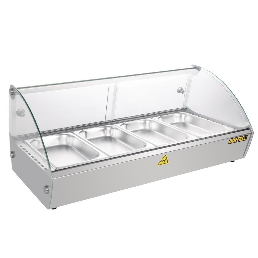 Vitrine chauffante en acier inoxydable 68 litres | 4x GN 1/3
