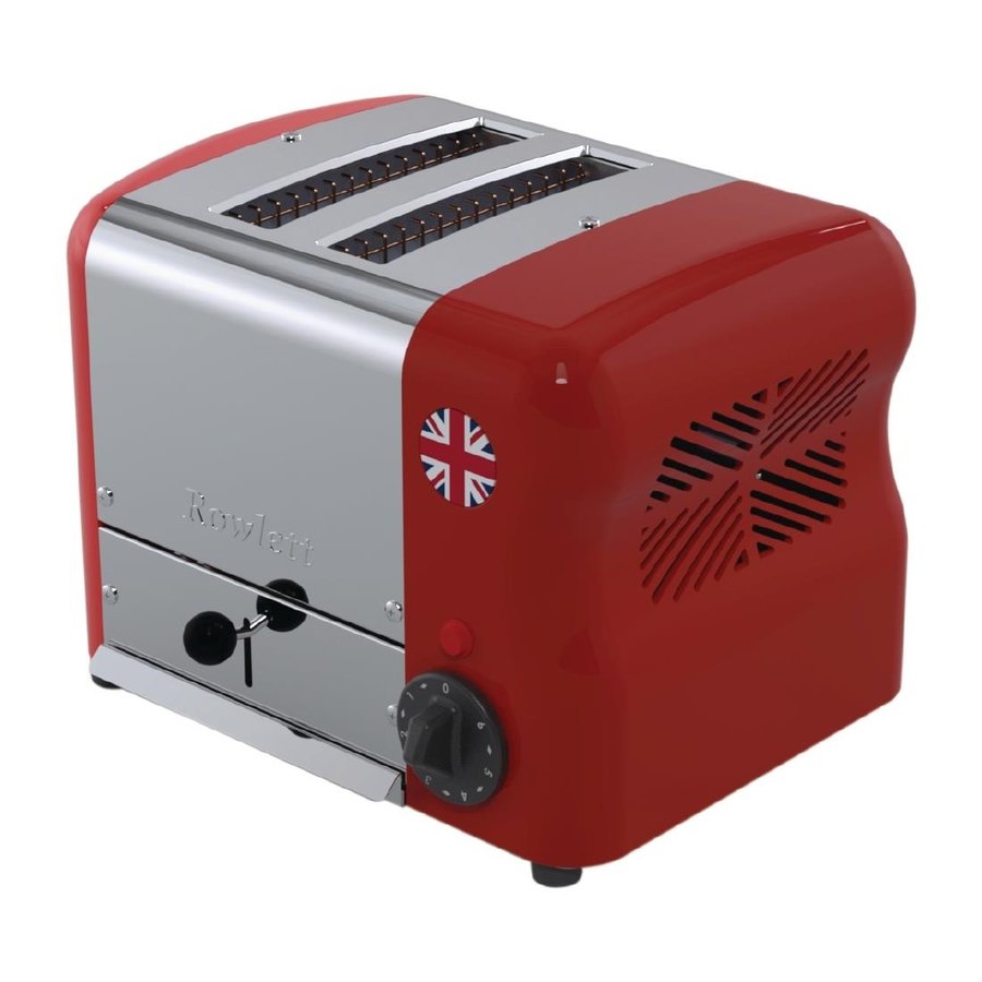 Grille-pain en acier inoxydable | 2 emplacements | Rouge