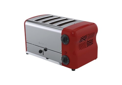  Rowlett Grille-pain en acier inoxydable | 4 emplacements | Rouge 