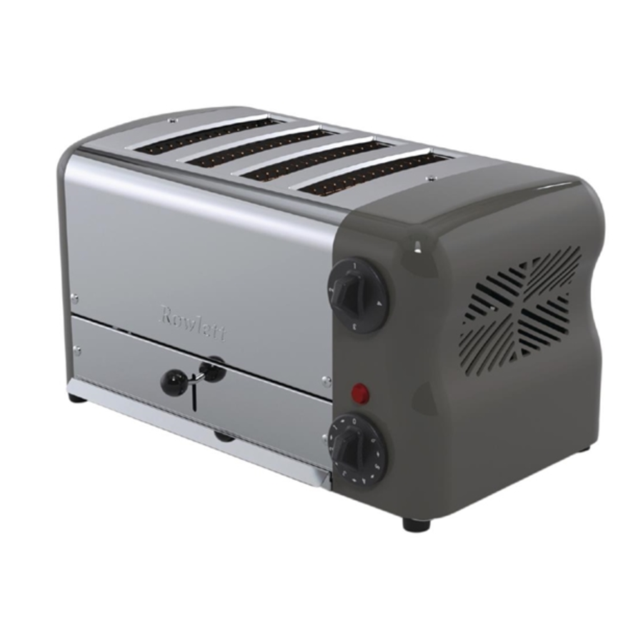 Grille-pain en acier inoxydable | 4 emplacements | Gris