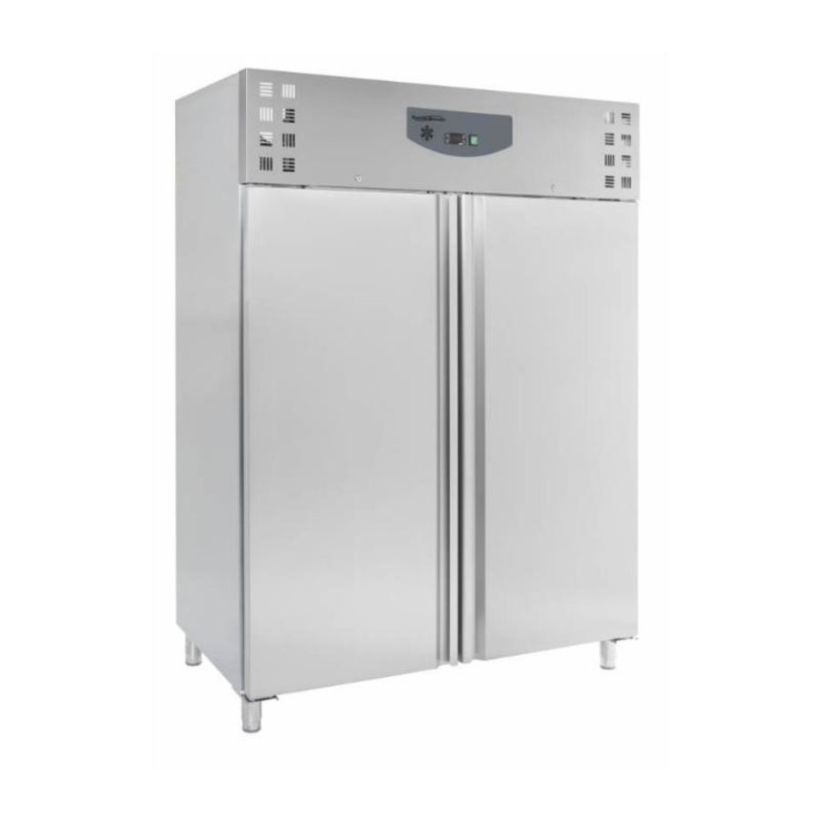 Congélateur de restauration en acier inoxydable | 2 portes | 1410 litres