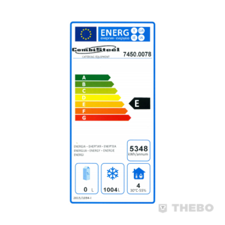 Congélateur de restauration en acier inoxydable | 2 portes | 1410 litres