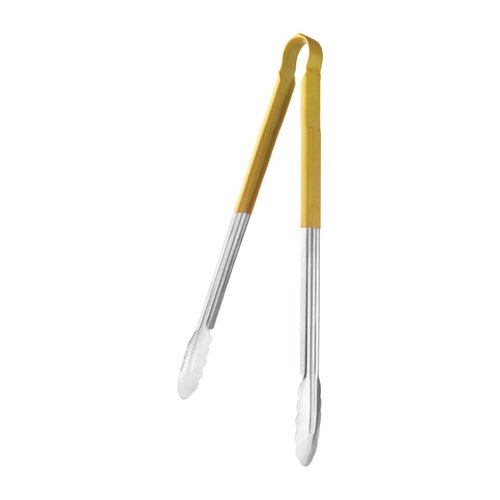  Vogue Serving tongs | Yellow | Stainless steel | 40.5cm 