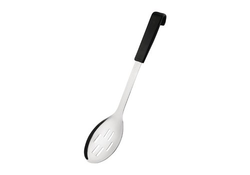  Vogue Perforated serving spoon with black handle | 34 cm 