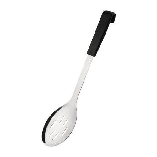  Vogue Perforated serving spoon with black handle | 34 cm 