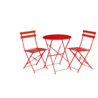 Chaises de bistrot en acier rouge | 2 pièces