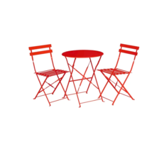 Steel Bistro Chairs Red | 2 pieces