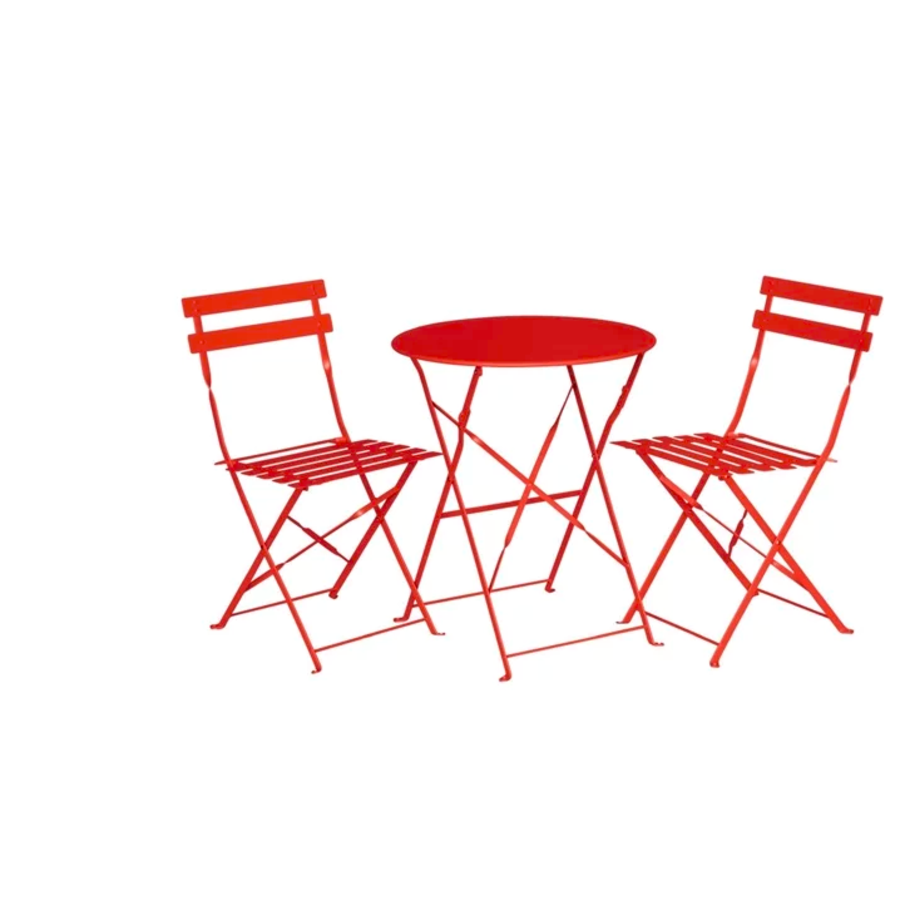 Bistrostühle aus Stahl, Rot | 2 Stück