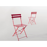 Chaises de bistrot en acier rouge | 2 pièces