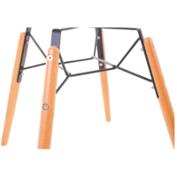 Plastic Chairs with Wooden Legs | Brown | (2 pieces)