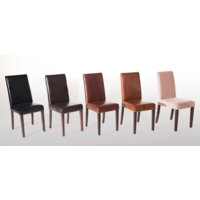 Chaise en similicuir marron style antique | 2 pièces