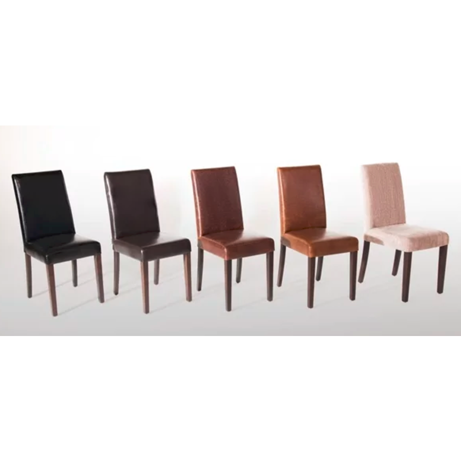 Chaise en similicuir marron style antique | 2 pièces