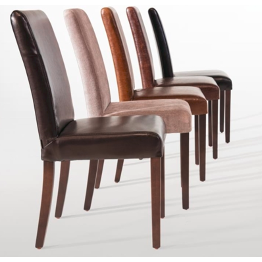 Chaise en similicuir marron style antique | 2 pièces
