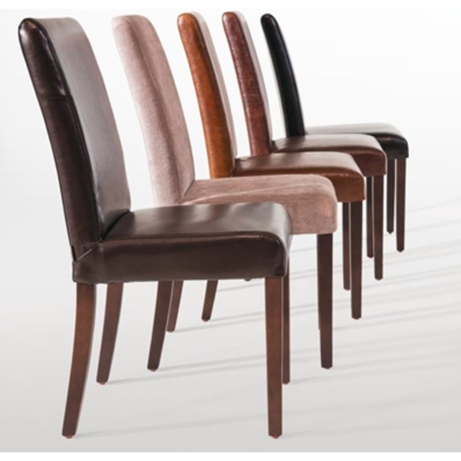 Leatherette Chair Brown Antique Style | 2 pieces