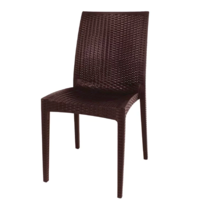Chaise en plastique marron | Sans accoudoir 4 pièces