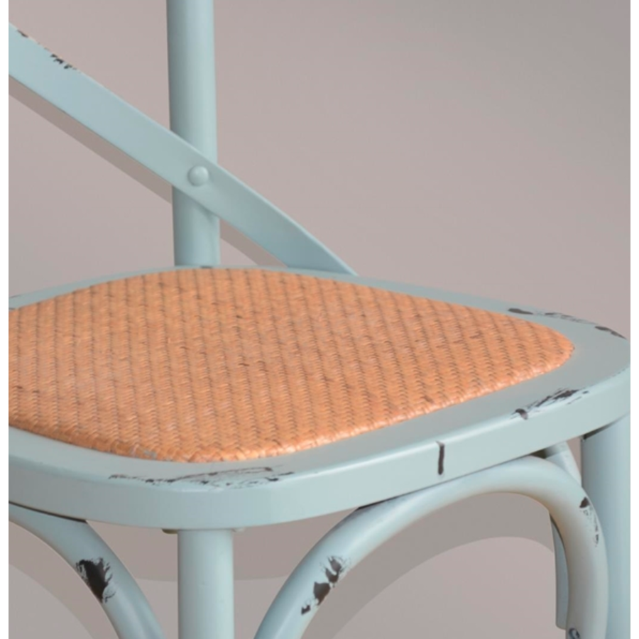 Chaise en bois bleu délavé | 2 pièces