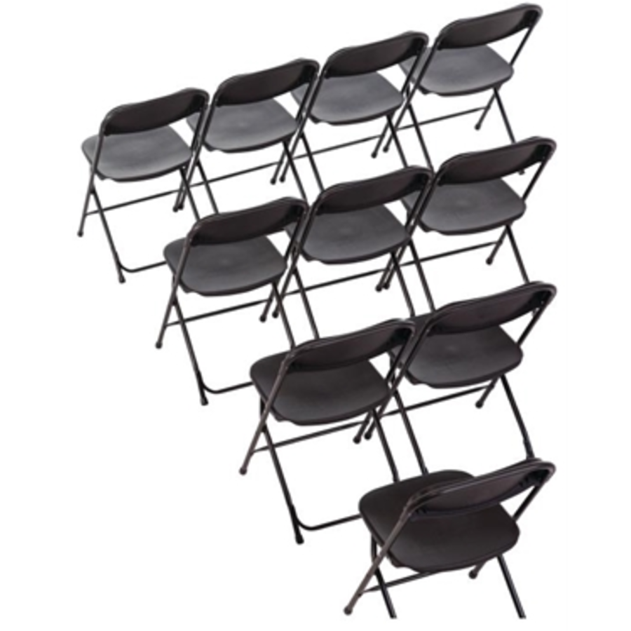 Party Folding Chairs Black | 10 pieces