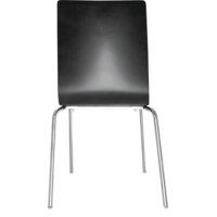 Chair without Armrest Black | 4 pieces