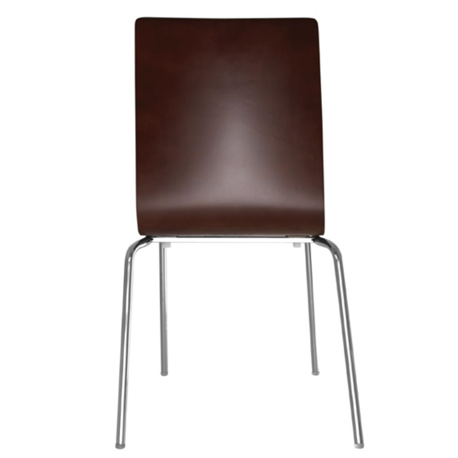 Chaise sans accoudoirs aspect noyer | 4 pièces
