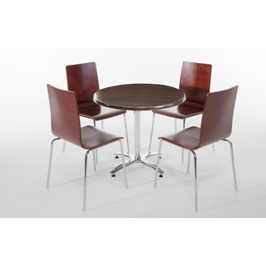 Chaise sans accoudoirs aspect noyer | 4 pièces