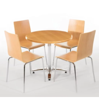 Chaise sans accoudoirs Aspect hêtre | 4 pièces