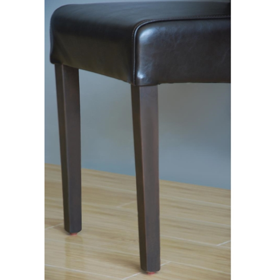 Imitation leather chair dark brown | 2 pieces