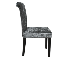 Chaise de salle à manger en velours gris | 2 pièces