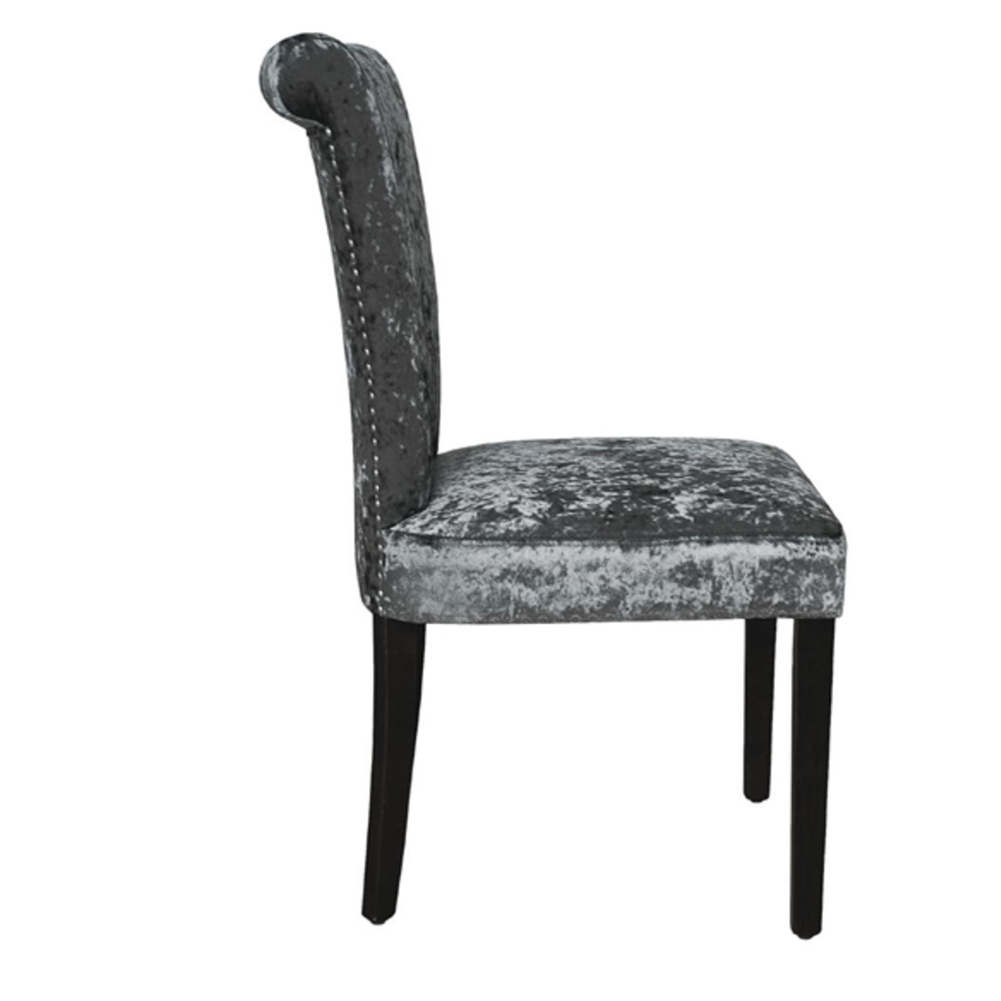Chaise de salle à manger en velours gris | 2 pièces