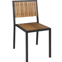 Stühle aus Stahl und Akazienholz | 4 Stück