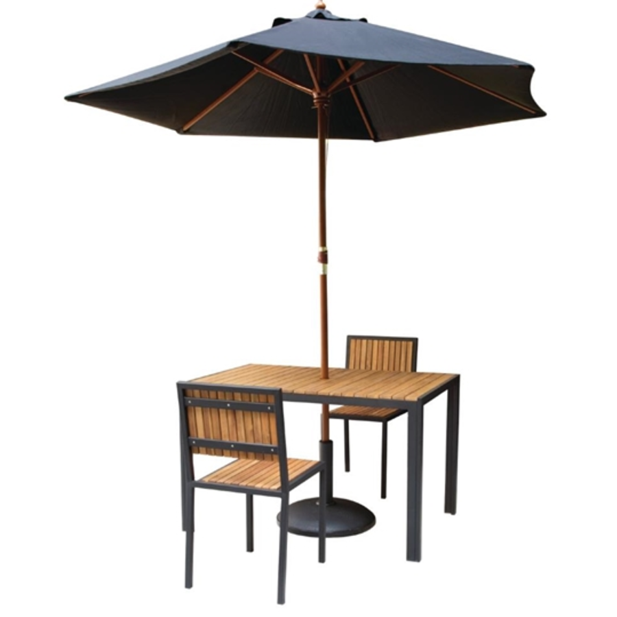 Chaises en acier et bois d'acacia | 4 pièces