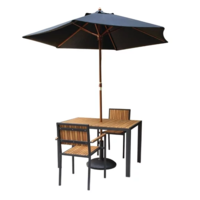 Chaises en acier et bois d'acacia avec accoudoirs | 4 pièces