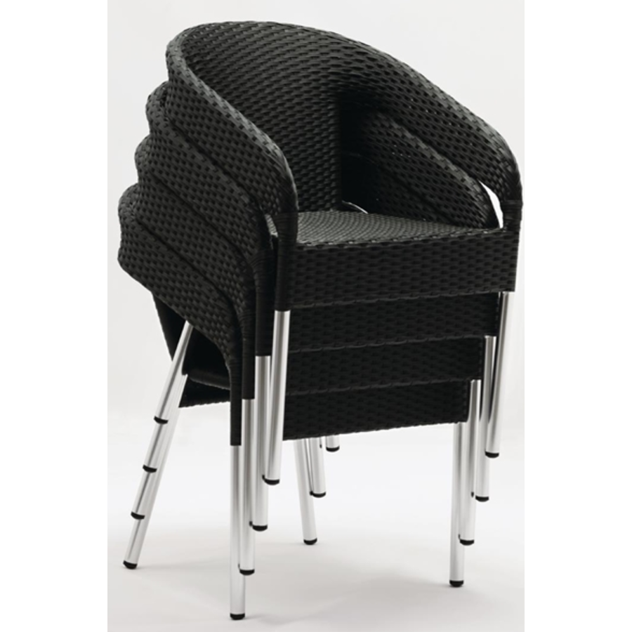 Luxury Rattan Chairs Black | set of 4 pieces