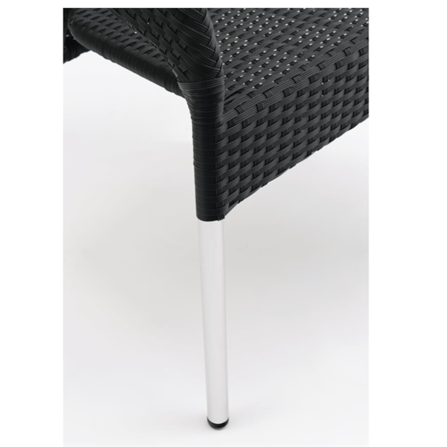 Luxury Rattan Chairs Black | set of 4 pieces