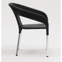 Luxury Rattan Chairs Black | set 4 pcs