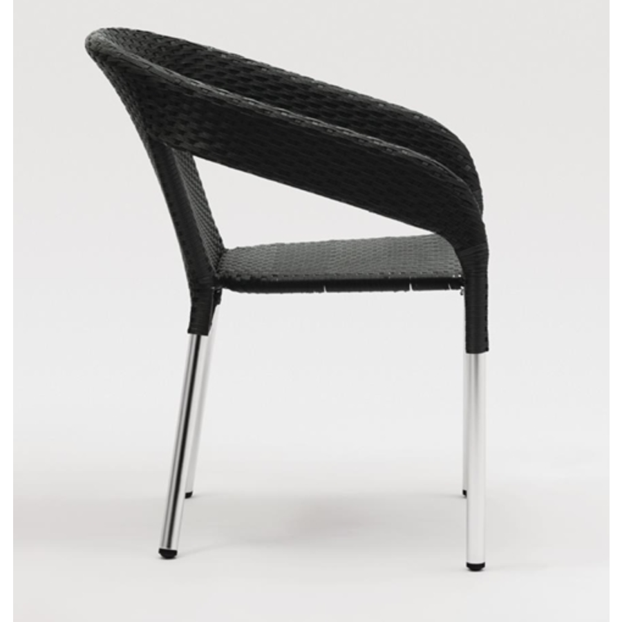 Luxury Rattan Chairs Black | set of 4 pieces
