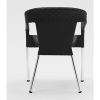 Chaises de luxe en rotin noir | ensemble de 4 pièces