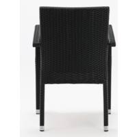 Chaise en rotin de luxe noire | ensemble de 4 pièces