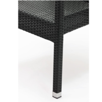 Chaise en rotin de luxe noire | ensemble de 4 pièces
