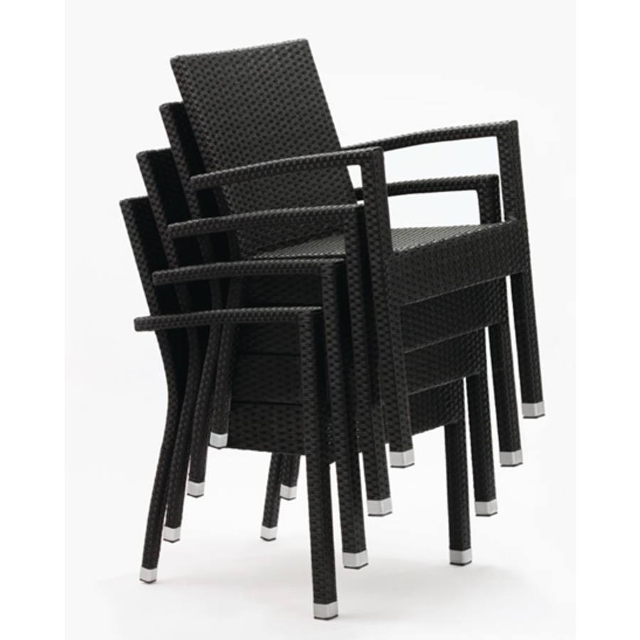 Luxury Rattan Chair Black | set 4 pcs