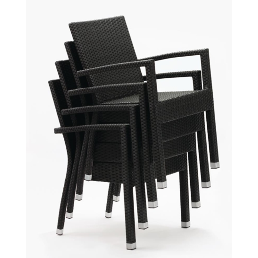 Luxury Rattan Chair Black | set of 4 pieces