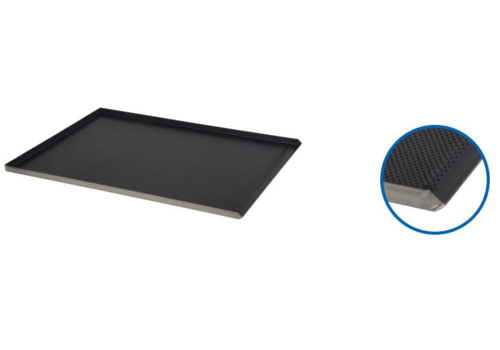  HorecaTraders Perforiertes Teflon-Backblech mit geschlossenen Ecken | 600 x 400 mm 