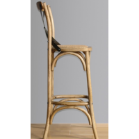 Tabouret de bar en bois avec dossier croisé