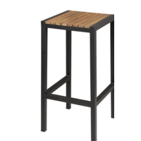 Steel and Acacia Wood Bar Stools