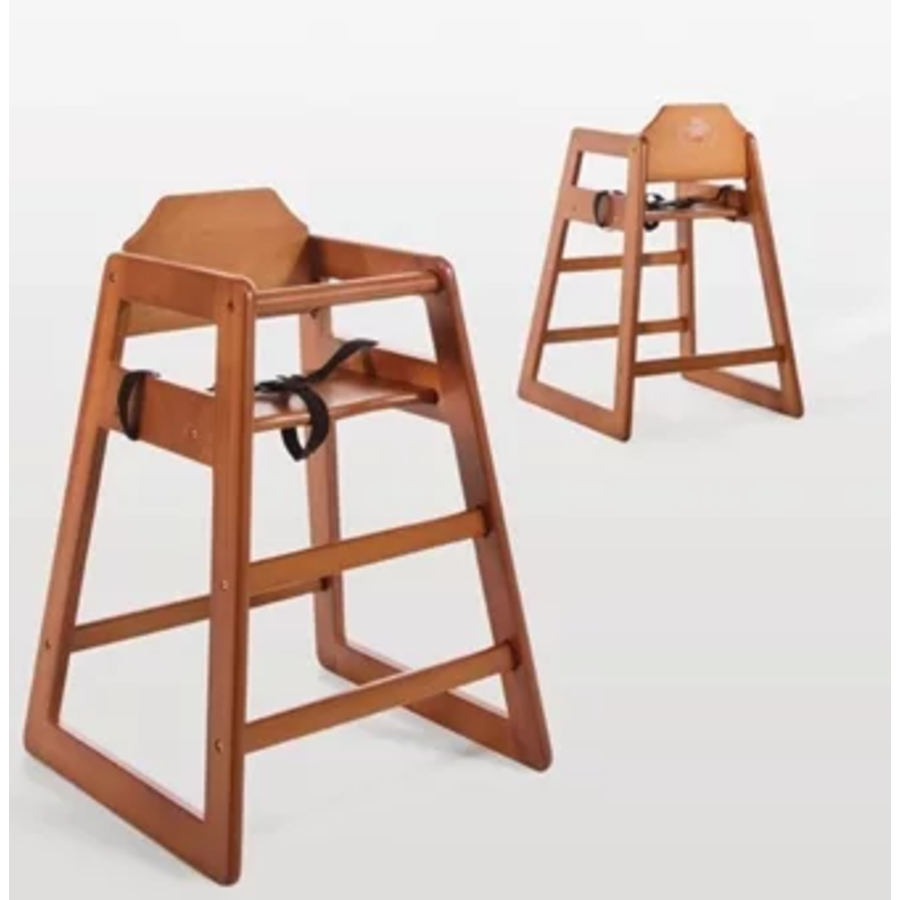 Hospitality High Chair Dark Brown - STACKABLE
