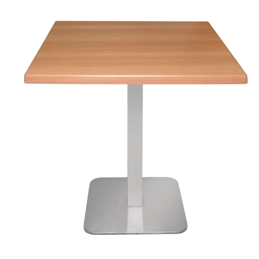 pied de table carré en acier inoxydable - hauteur 68 cm