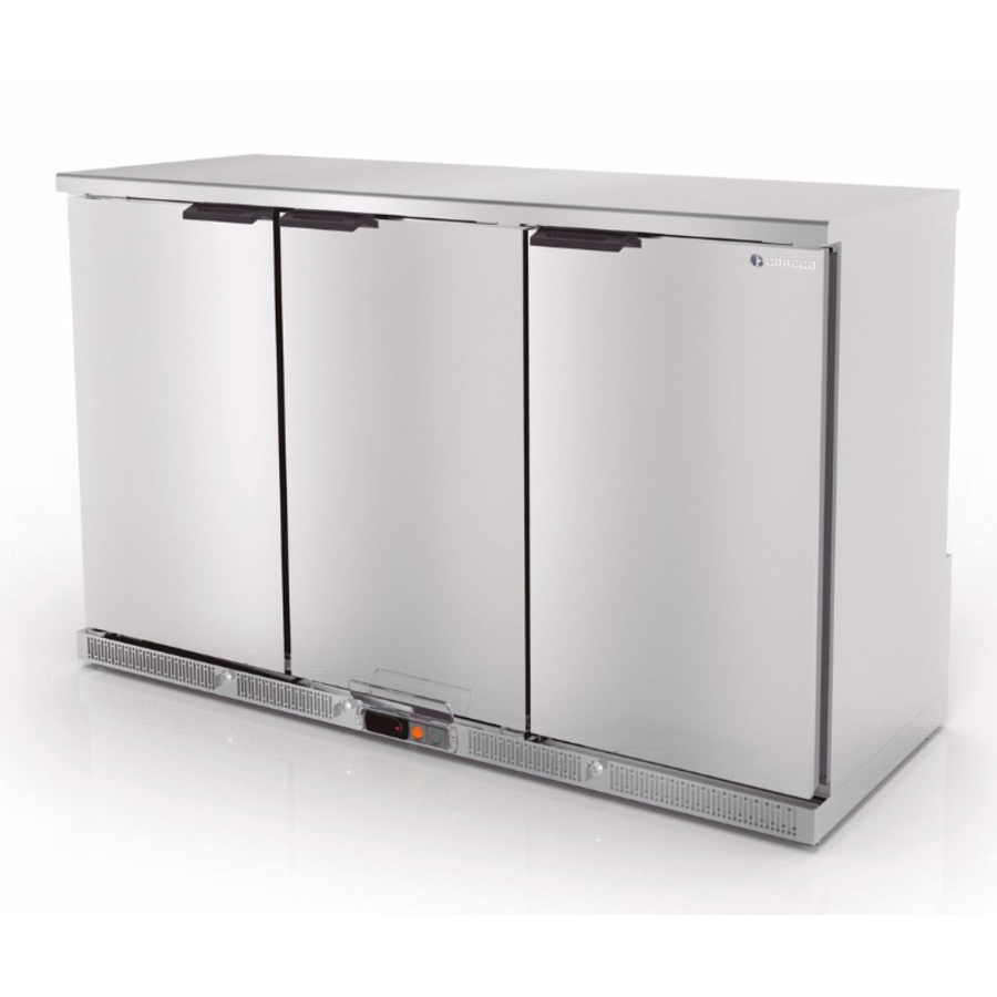 Réfrigérateur de bar en acier inoxydable forcé | 3 formats