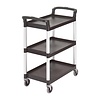 Cambro Chariot de service en plastique | 3 feuilles | Noir
