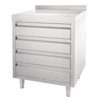 Vogue Stainless Steel Workbench with 4 Drawers