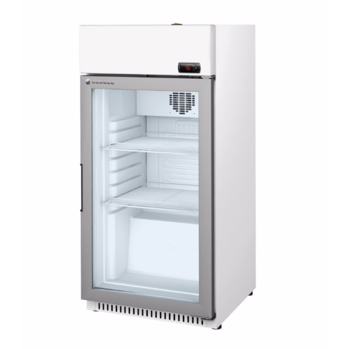  Coreco Refrigerator with Glass Door | White with Steel 